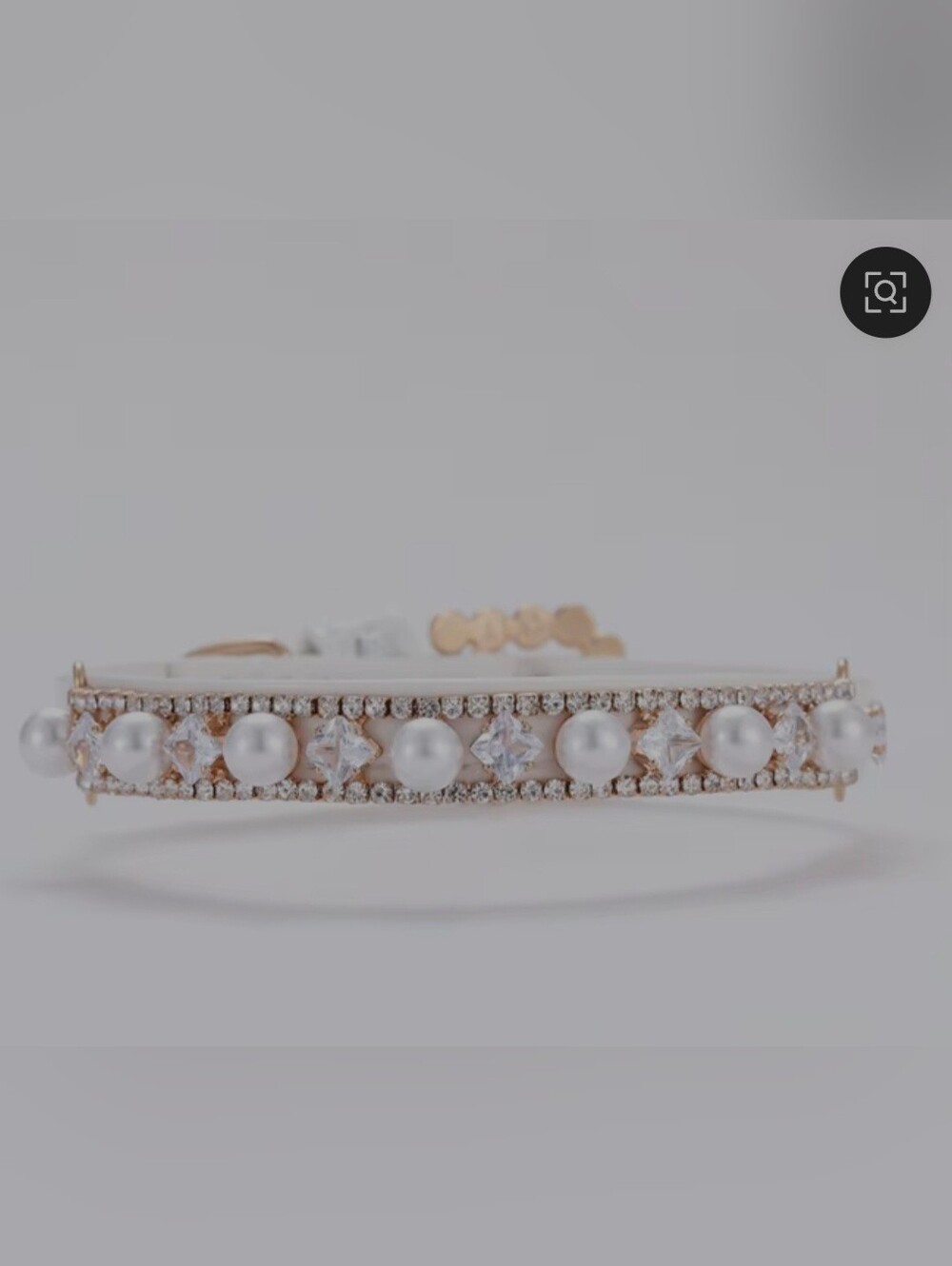 Beautiful Faux Pearl & Rhinestone Adjustable White Dog Or Cat Collar